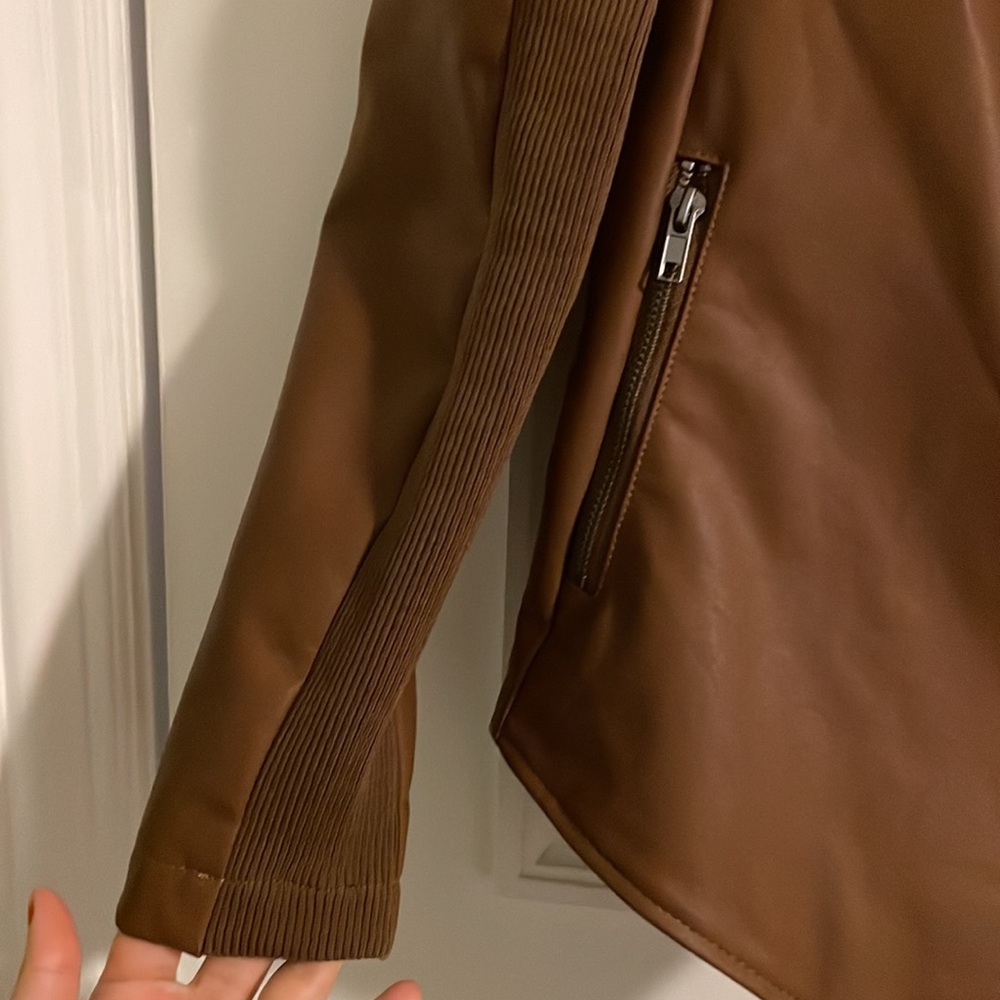 Steve Madden brown leather jacket - Picture 4 of 6